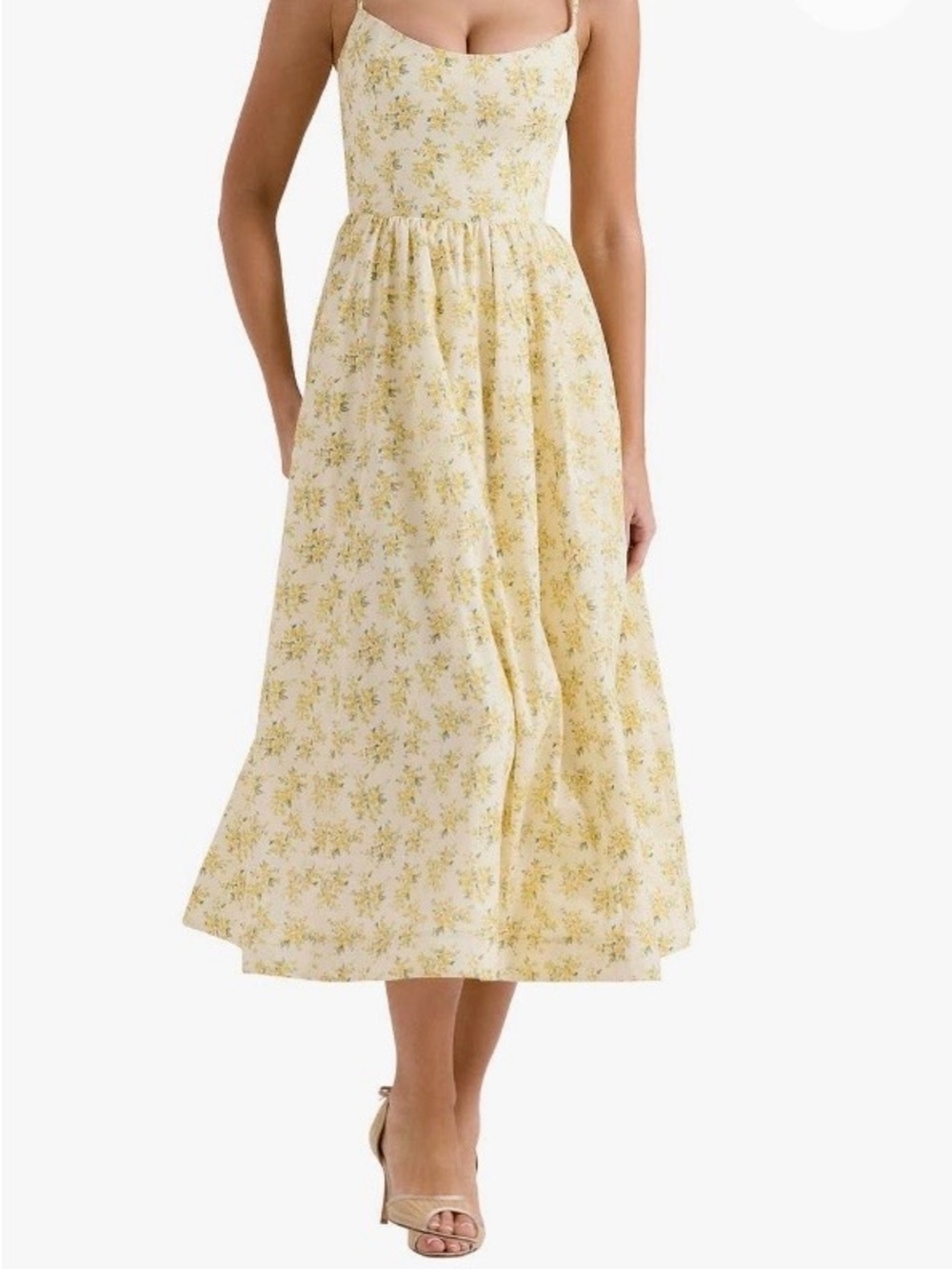 Yellow Floral Midi Skirt - Lightweight Summer Style